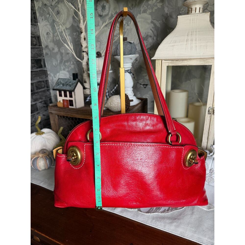 Coach OUTLAW 36 from the 1941 Collection Red Patent Leather Satchel Bag Purse - Picture 4 of 10